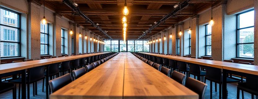 Ufficio open space stile industriale